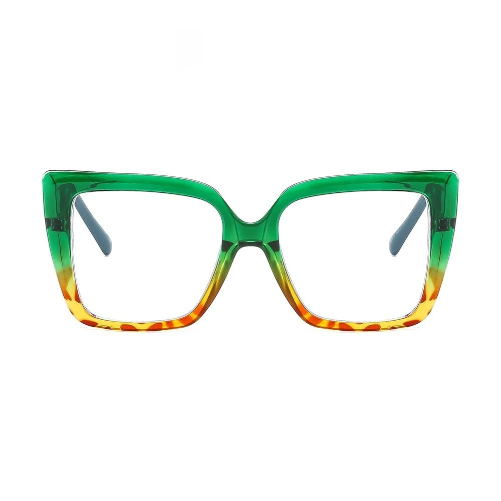 Luxuriöse Cat-Eye Damenbrille mit Strass | Große Farbige Statement-Fassung