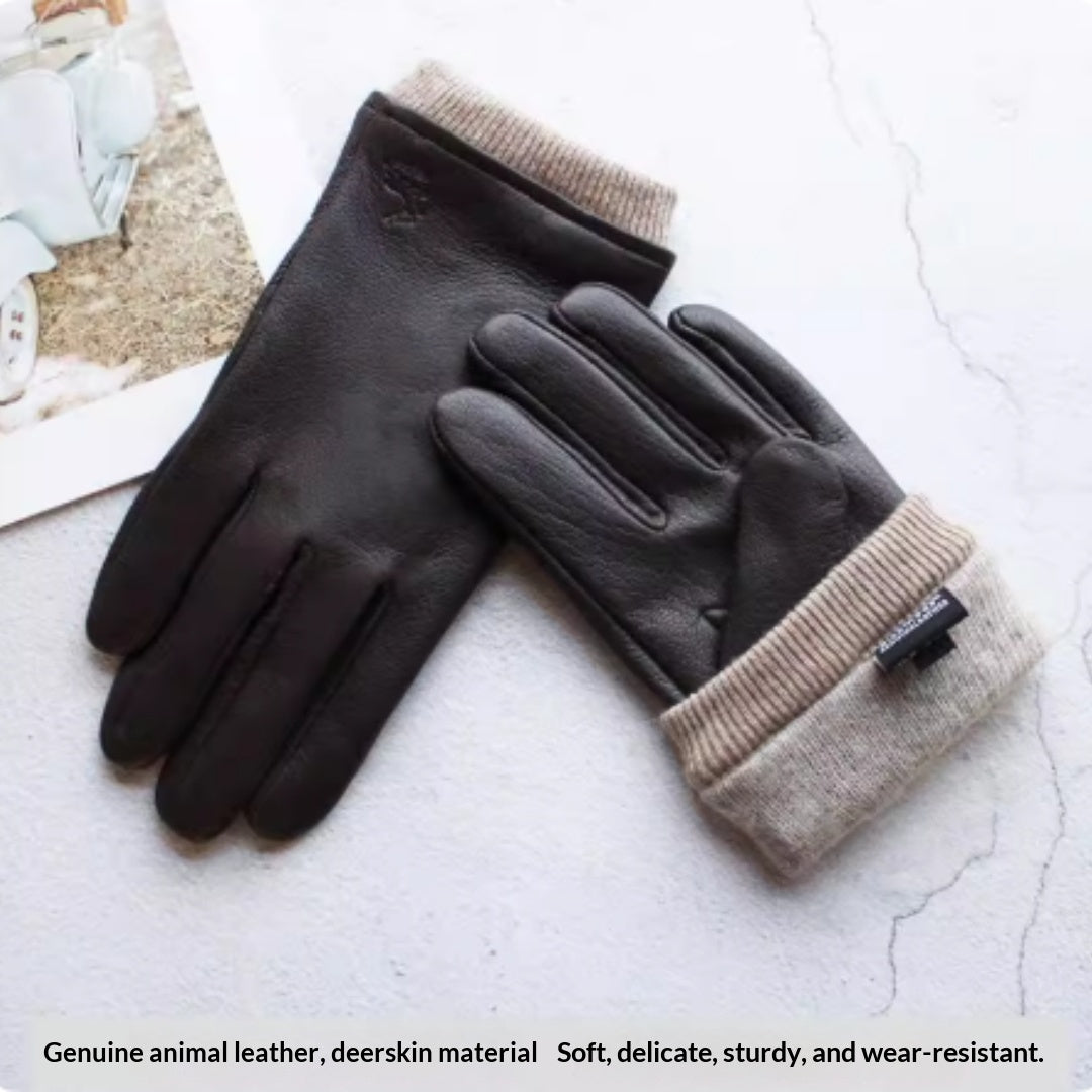 Men's Leather Motorcycle Gloves robust genuine leather stylish