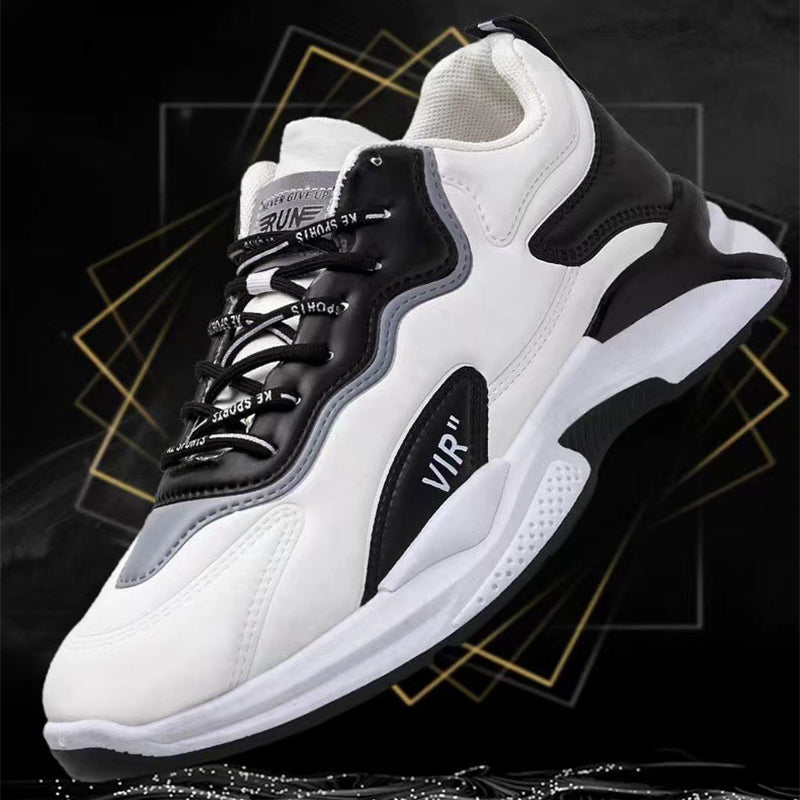 Herren Schwarz Weiß Sneaker Leicht Atmungsaktiv Freizeit Schuhe