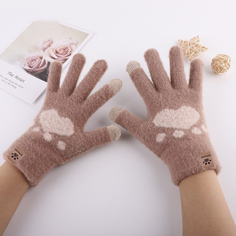 Katzenpfoten Winterhandschuhe Damen | Warme Thermohandschuhe