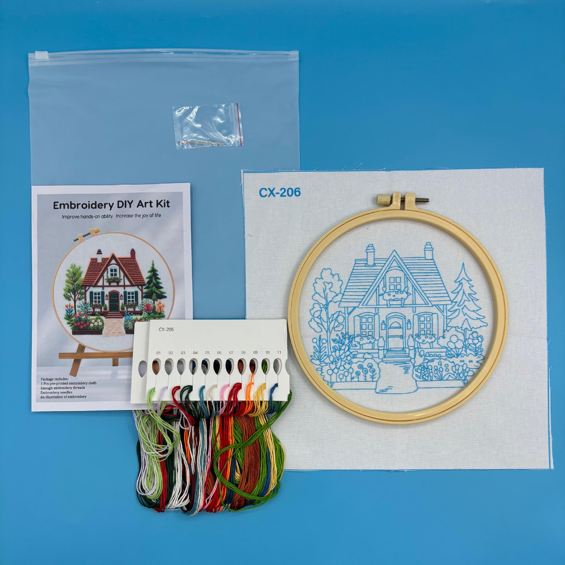 DIY Embroidery Kit Garden Cottage | Buy creative & modern embroidery set