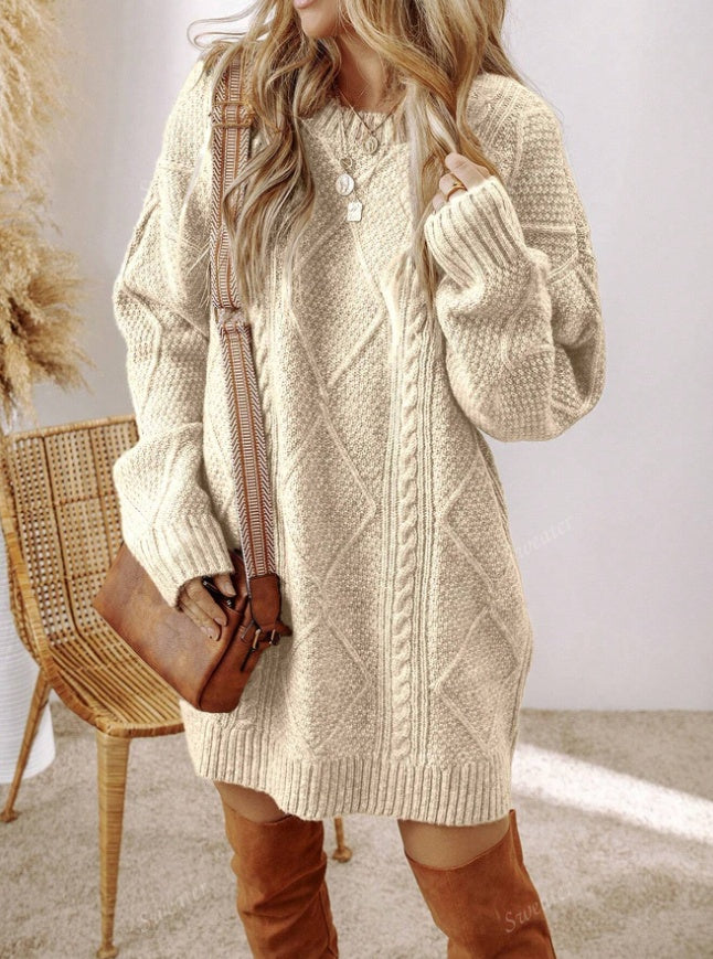 Oversize Strickkleid Damen | Lockeres Winter Pulloverkleid