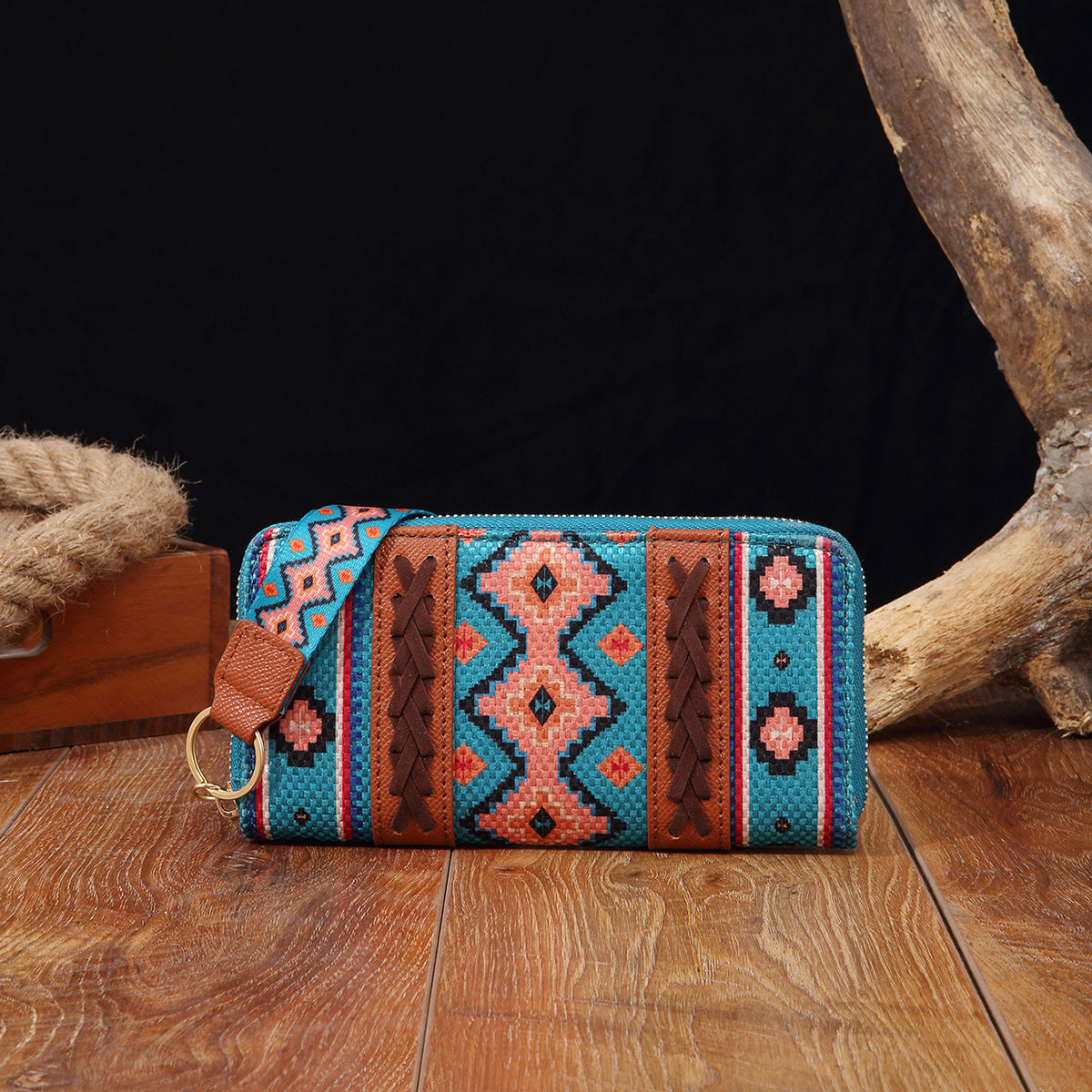 Women's Wallet Boho Vintage Card Holder Cotton Linen Chic
