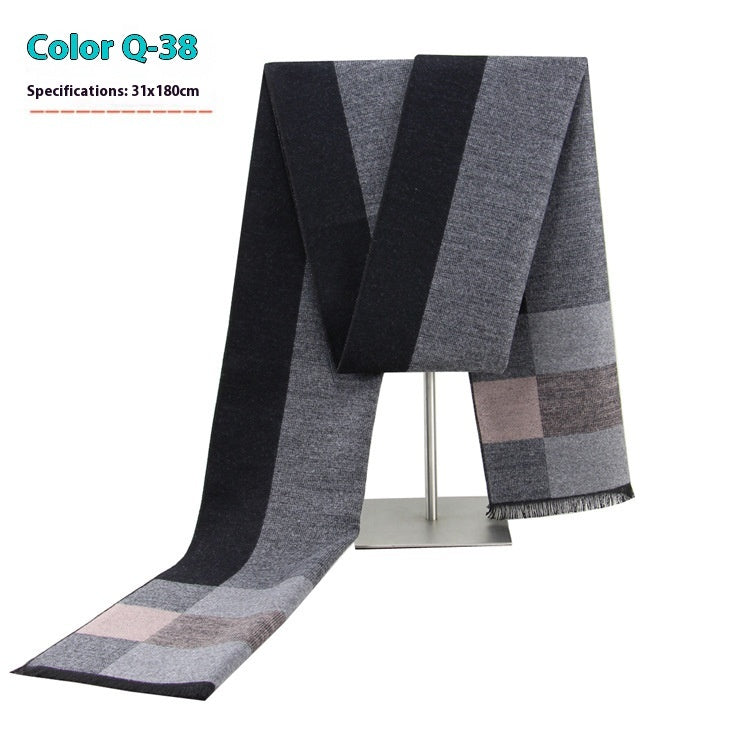 Men's Business Scarf striped soft warm elegant winter