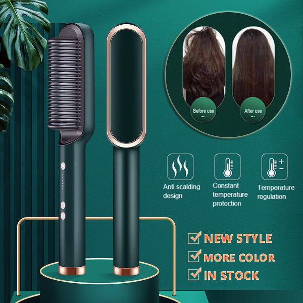 2-in-1 Glättungsbürste & Lockenstab – Ionen Haarstyler Elektrisch