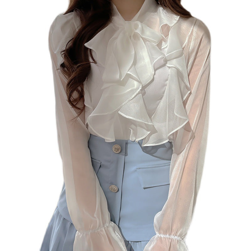 Elegant Women's Chiffon Blouse – Transparent, Loose & Timelessly Stylish
