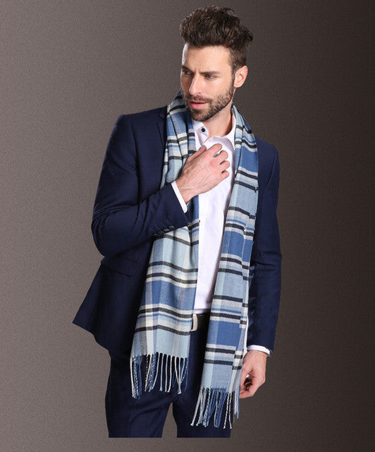Men's Scarf Tartan Warm Winter Elegant European Style