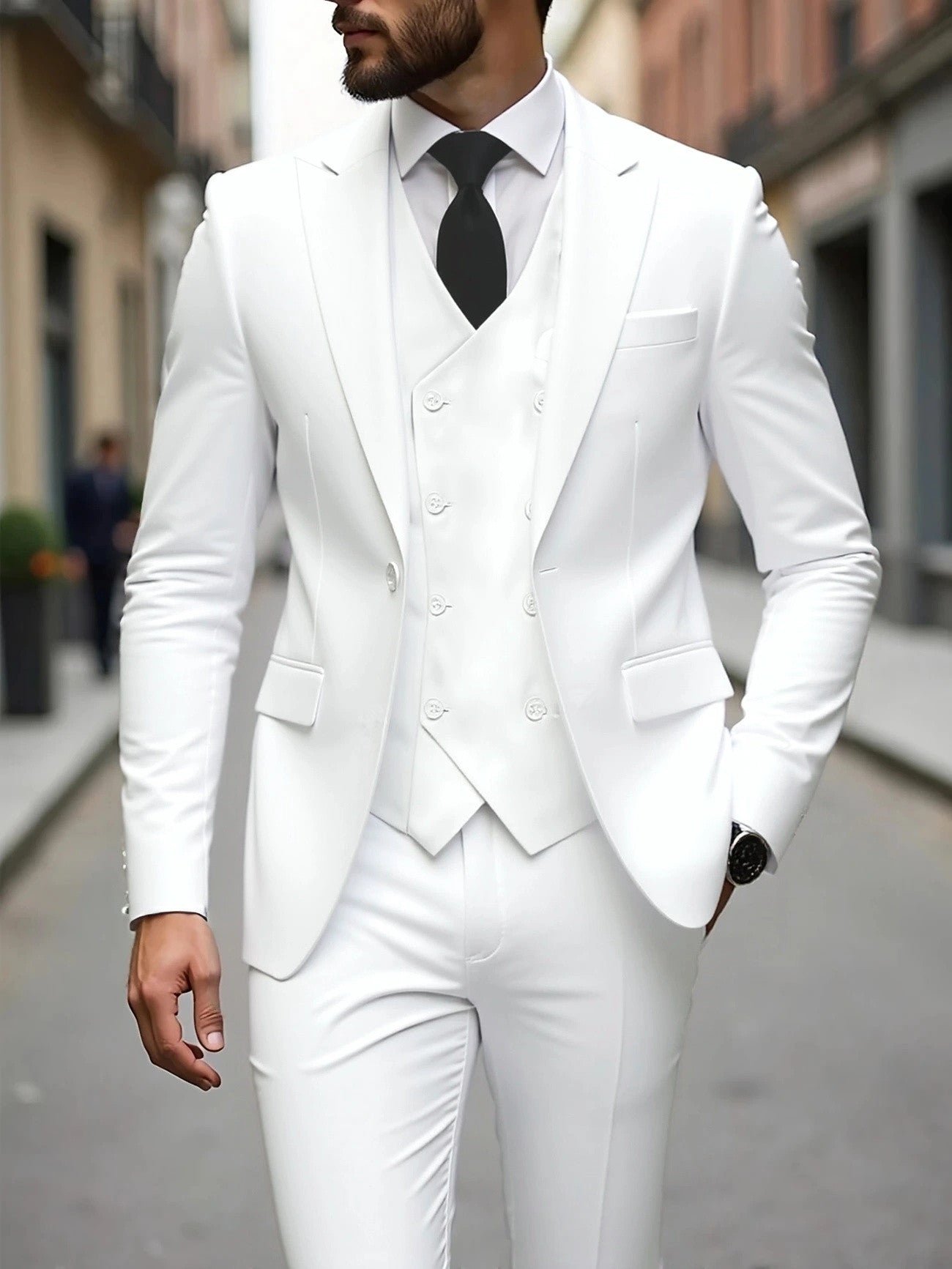 Men's Three-Piece Business Suit - Double-Breasted Premium Set