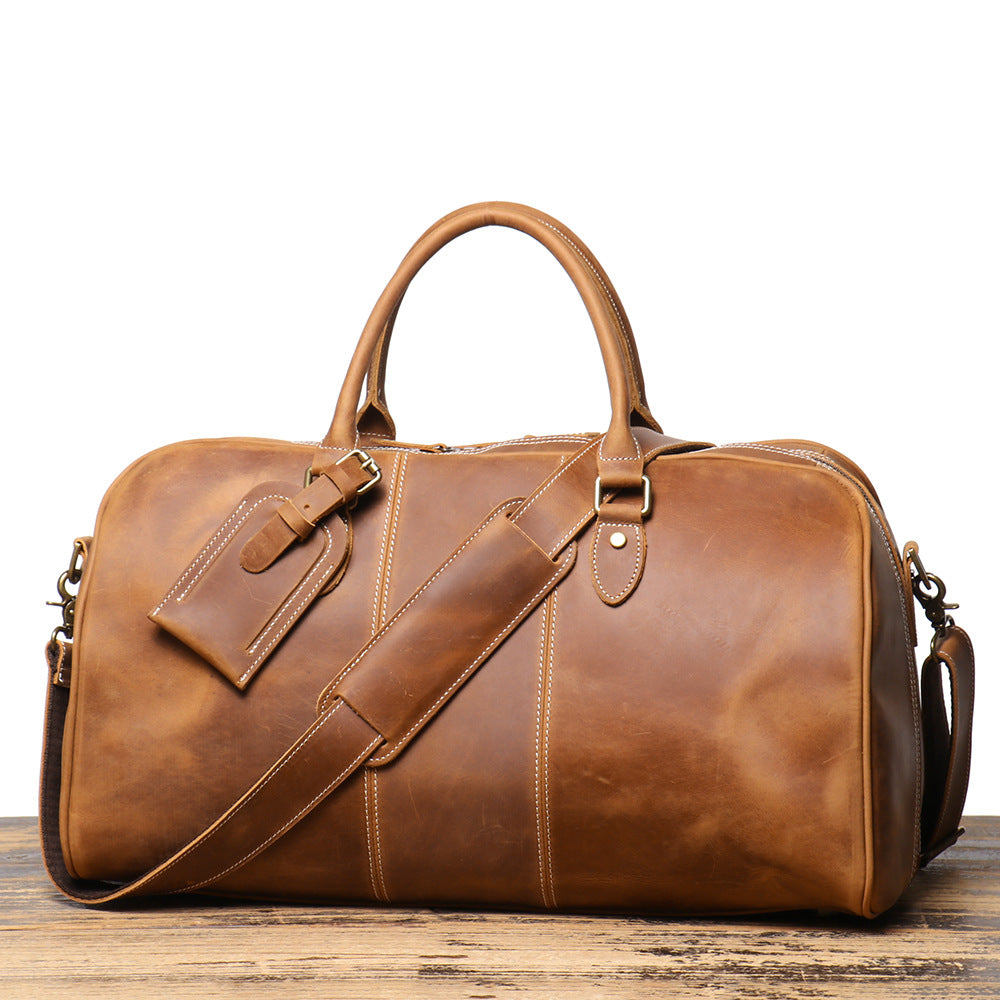 Retro Herren Reisetasche aus Echtleder – Elegante Vintage Weekender Tasche