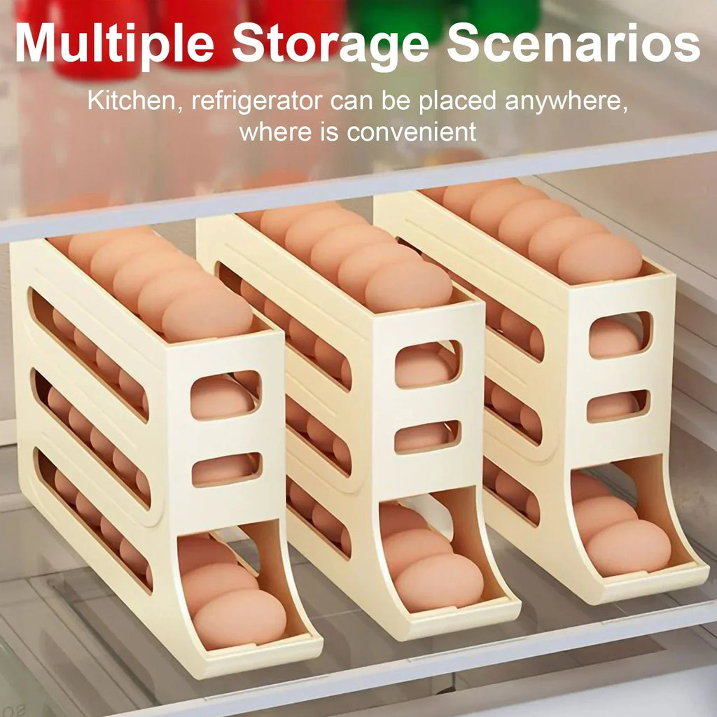 Egg Holder Refrigerator 4 Tiers | Automatic Organizer