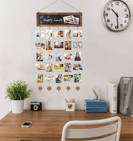 Wooden Photo Wall with Clips | Buy Modern & Creative Wall Decor