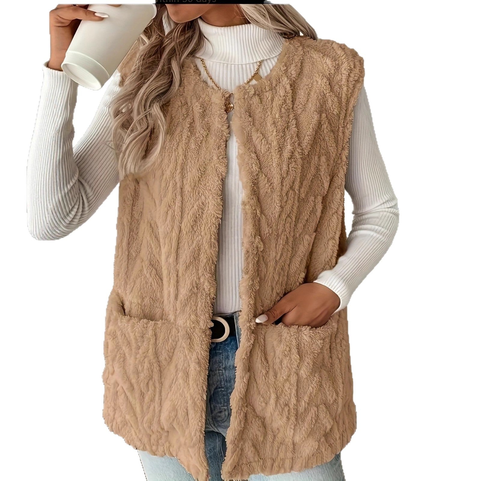 Women's Reversible Fleece Vest – Wearable on Both Sides, Warm & Casual