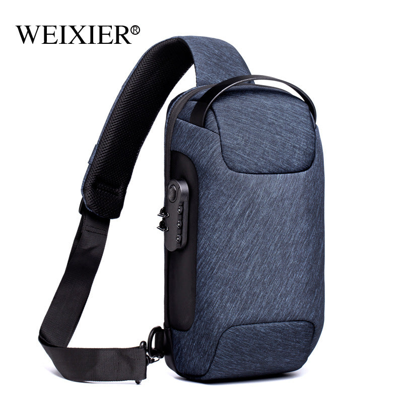 Anti-Theft Crossbody Bag Men USB | Waterproof Oxford