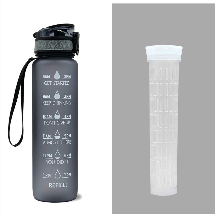 1L Tritan Trinkflasche mit Zeitmarkierung – Motivationsflasche