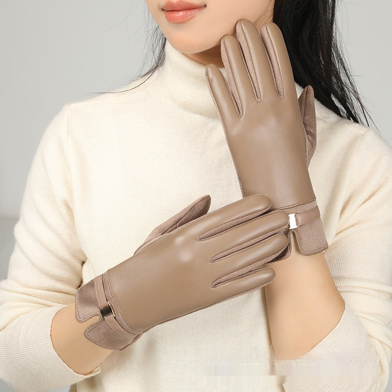 Damen PU Handschuhe mit Fleecefutter – Stilvoll Warm & Modern