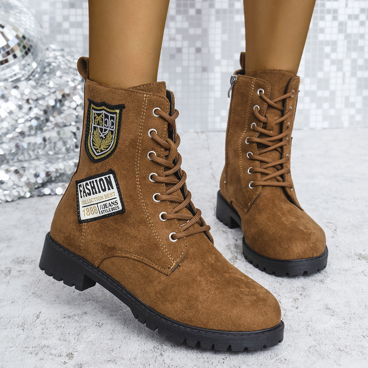 Women's Winter Boots Lacing Block Heel | warm sturdy Shoes