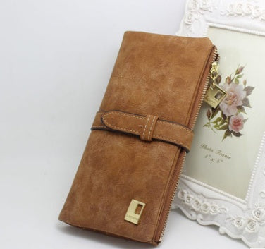 Women's Nubuck Leather Wallet | Elegant Zip Purse