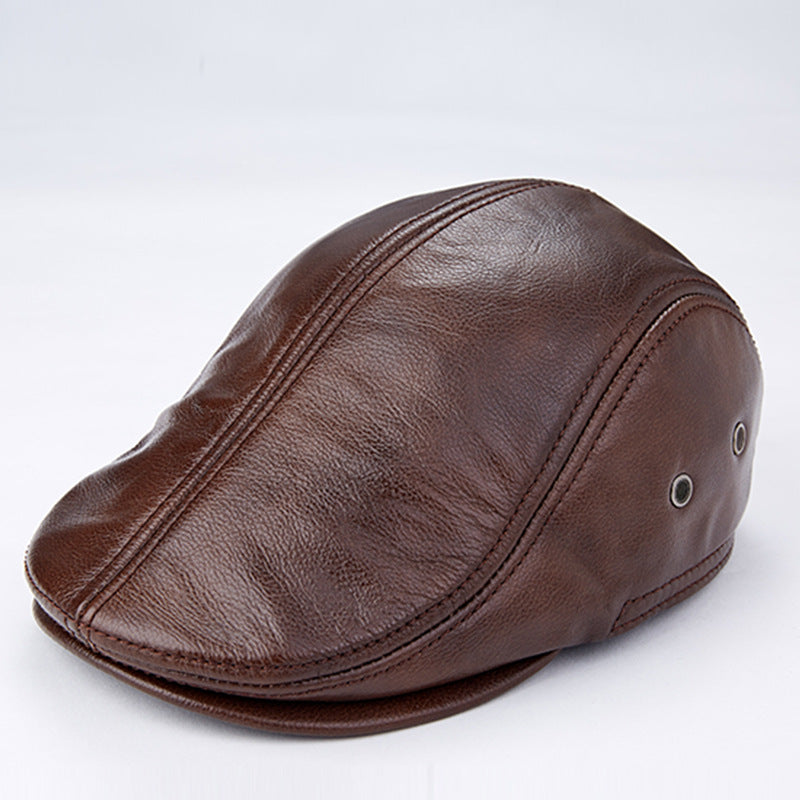 Men's Leather Beret | Ear Protection Warm Elegant Style