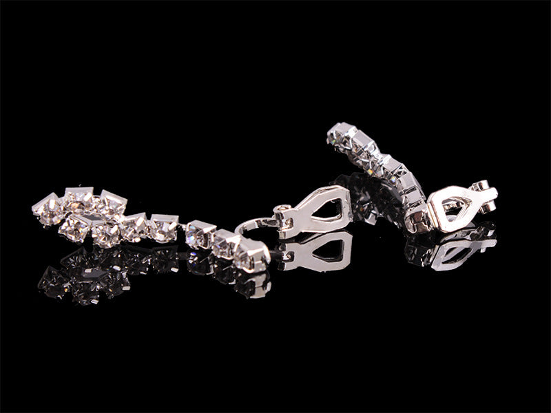 Luxury Rhinestone Jewelry Set – 4-piece with Necklace, Earrings, Bracelet & Ring