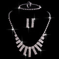 Luxury Rhinestone Jewelry Set – 4-piece with Necklace, Earrings, Bracelet & Ring