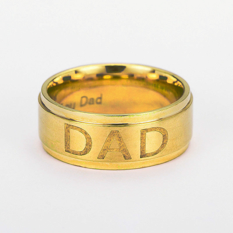 Personalisierter Monogrammring aus Titanstahl – Eleganter gravierter Ring