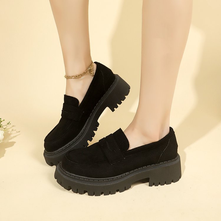 Women's Leather Platform Loafers | British Style Slip-On Elegant