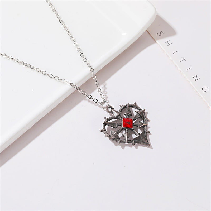 Gothic Ruby Heart Necklace – Mystical, Elegant & Expressive