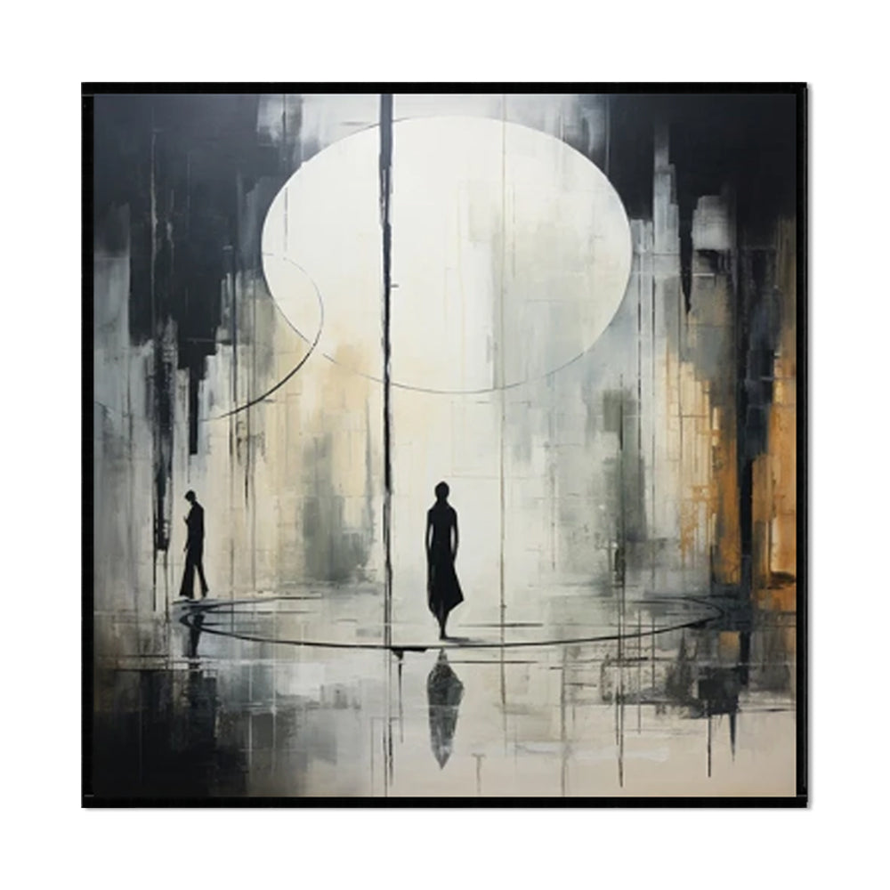 Schwarz Weiß Ölbild abstrakt | Leinwand Kunst modern kaufen