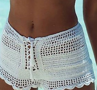 Damen Strick Bikini | Off Shoulder High Waist Swimwear