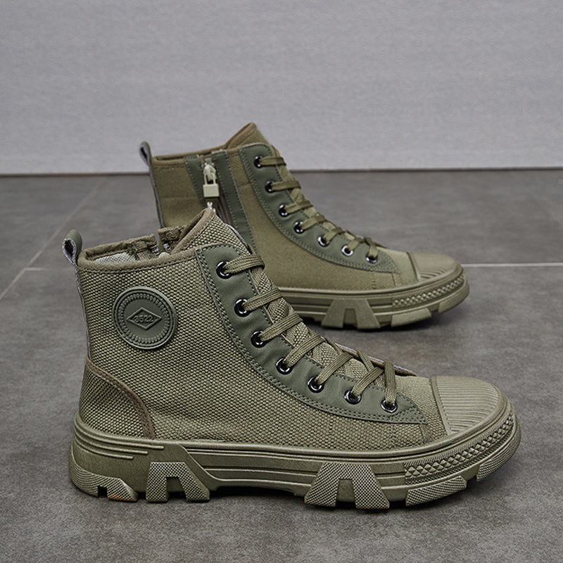 Men's High Top Safety Shoes Breathable – Non-Slip with Side Zipper