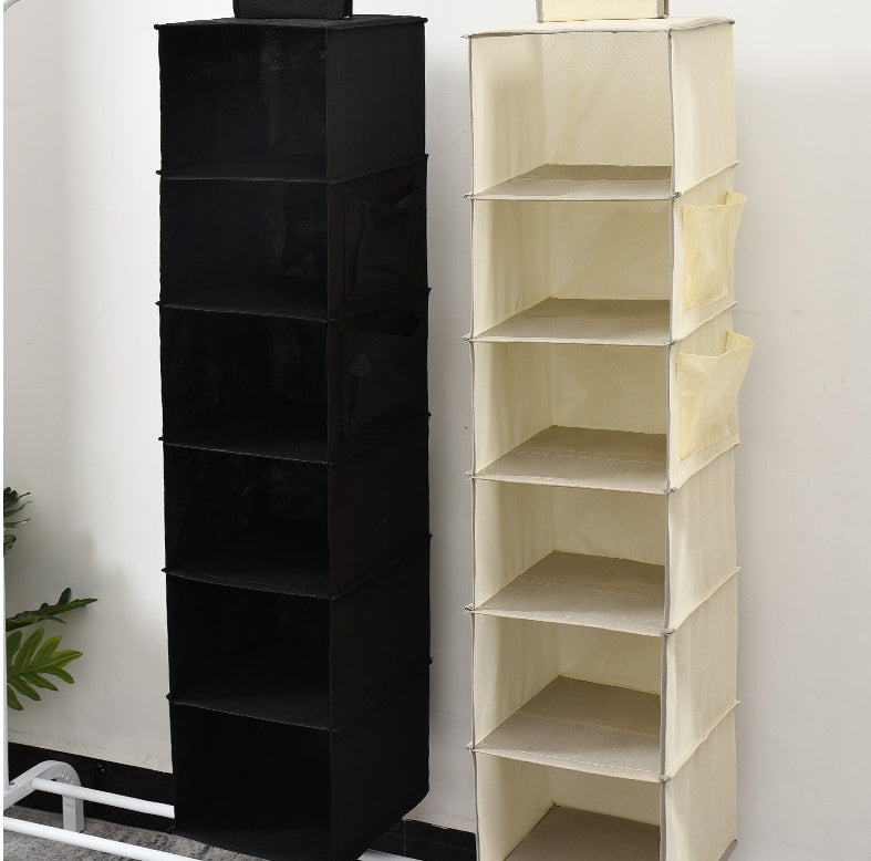 Bamboo Hanging Organizer multi-layered wardrobe space-saving tidy