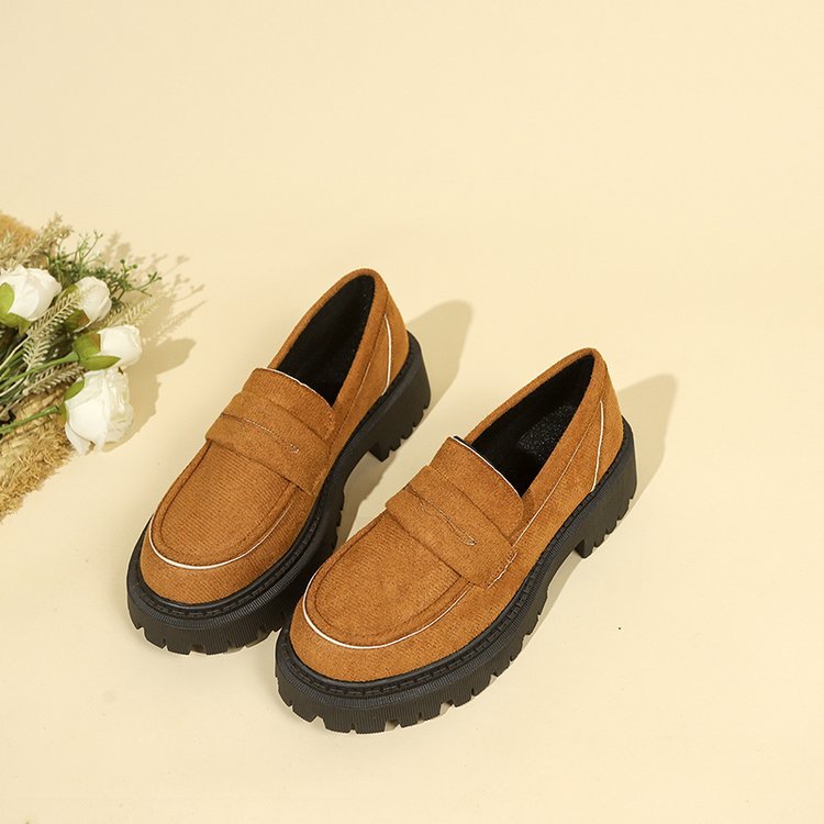 Women's Leather Platform Loafers | British Style Slip-On Elegant