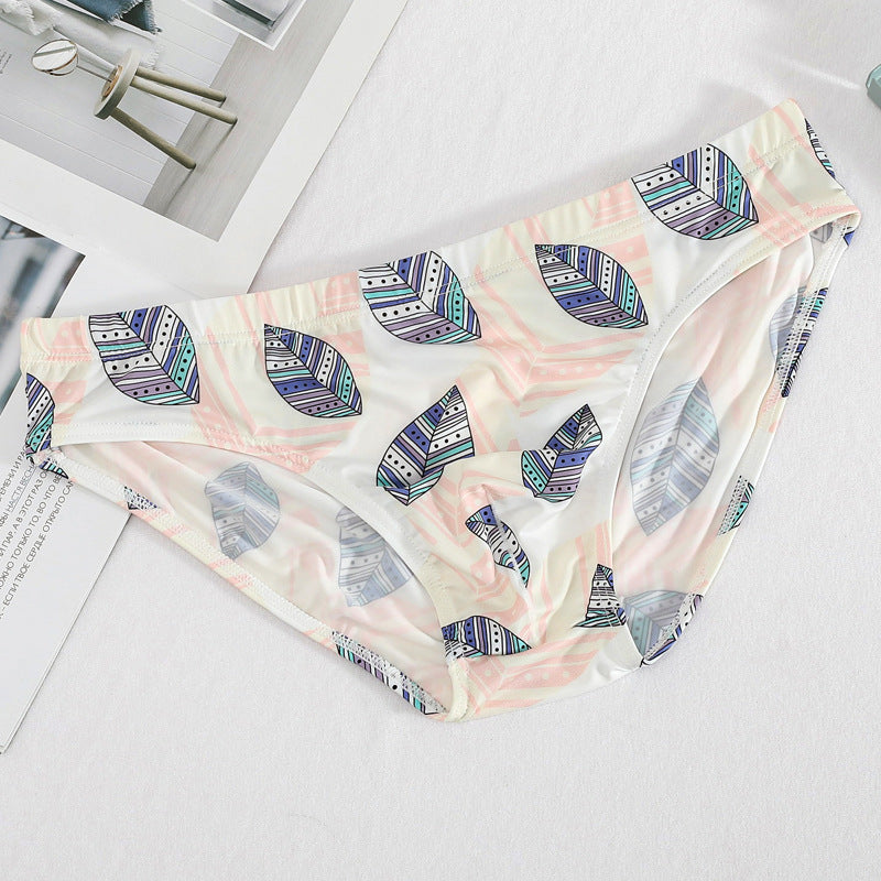 Herren Ice Silk Slips – Atmungsaktive Dünne Unterwäsche mit Print