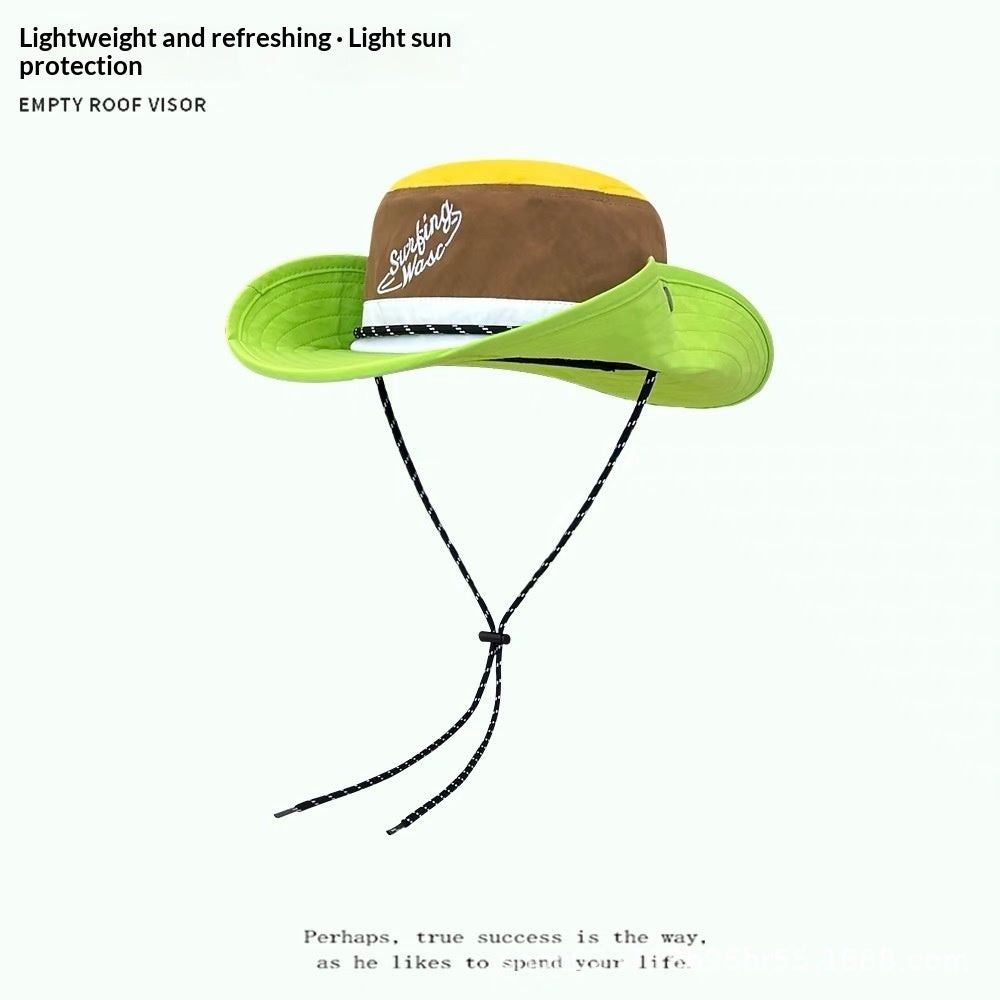Women's Color Block Fisherman Hat – Stylish Sun Protection Bucket Hat