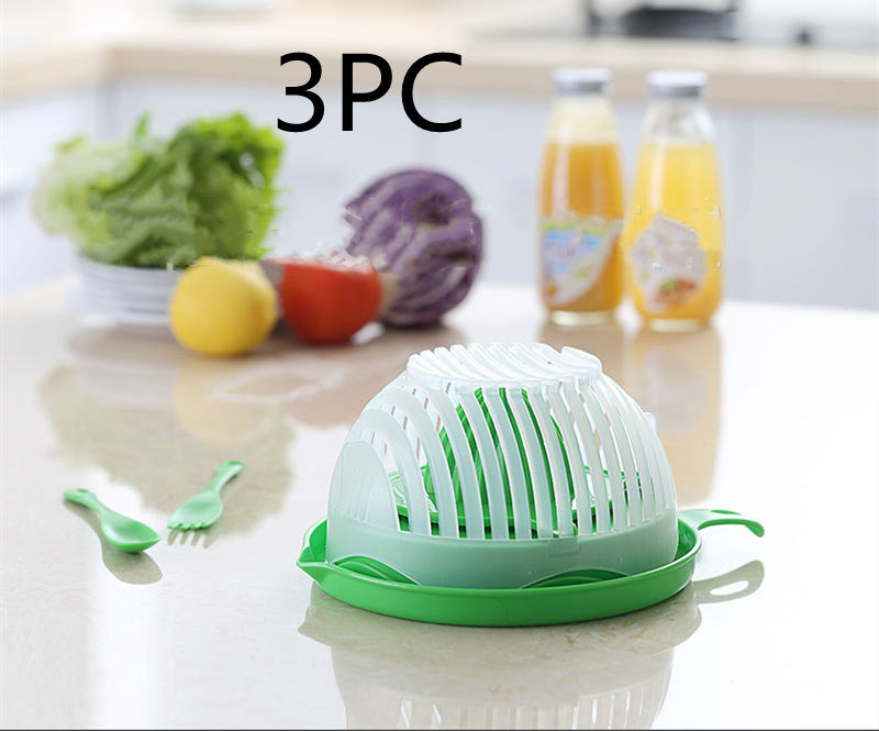 Salad Cutter Bowl | Fruit Vegetable Slicer 3-in-1