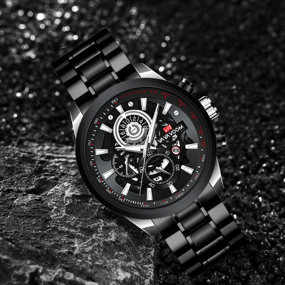 Men's Quartz Watch Black Gold | elegant business precise