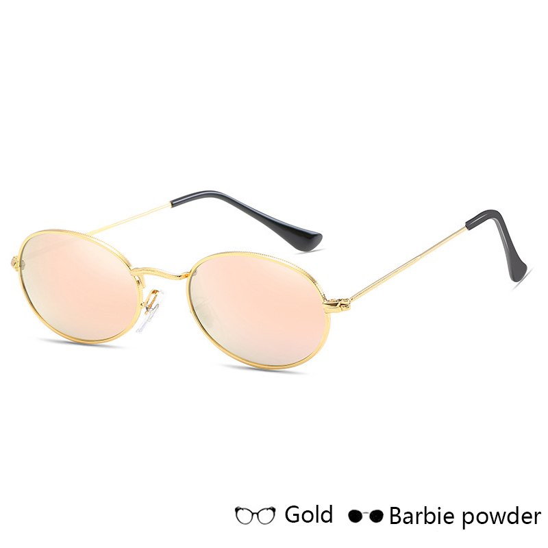 Luxus Damen Sonnenbrille Oval | Retro Metall UV400 Schwarz