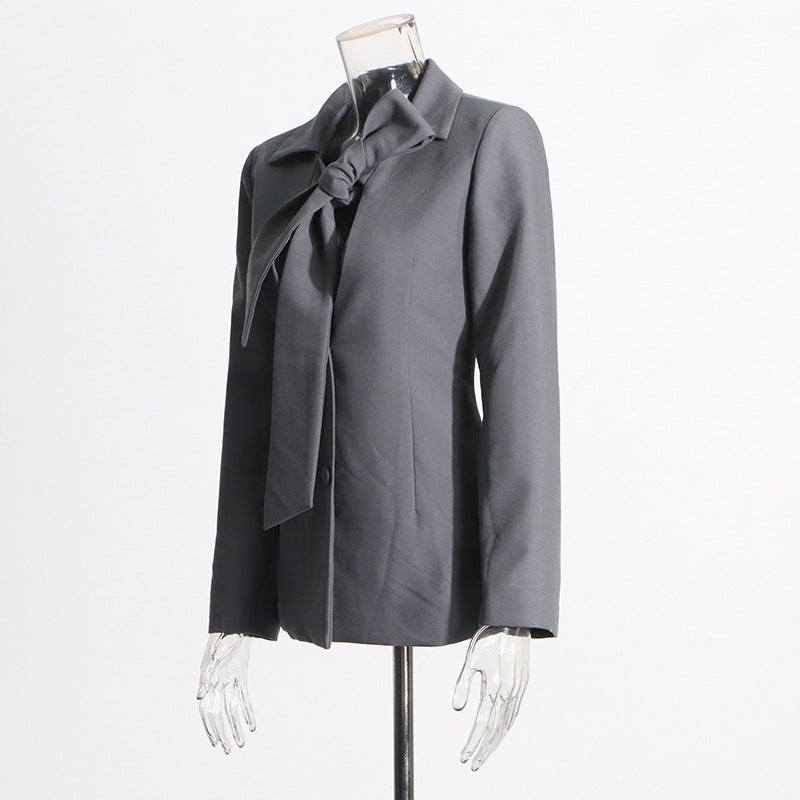 Damen Blazer mit V-Ausschnitt & Schnürung – Elegant, Figurbetont