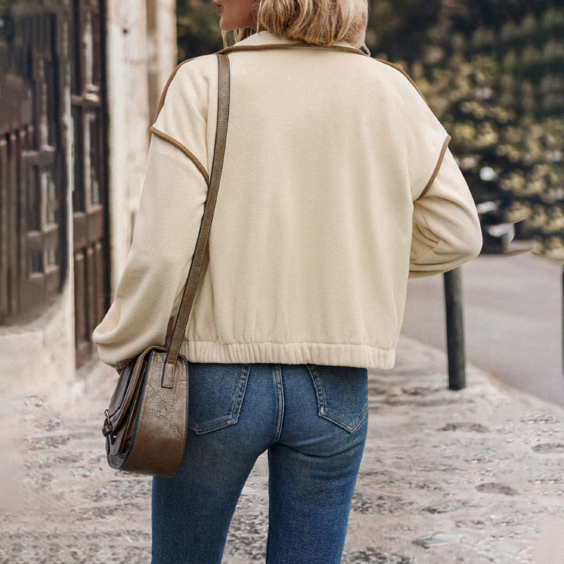 Women's Cardigan Jacket with Contrast Trim – Elegant & Modern