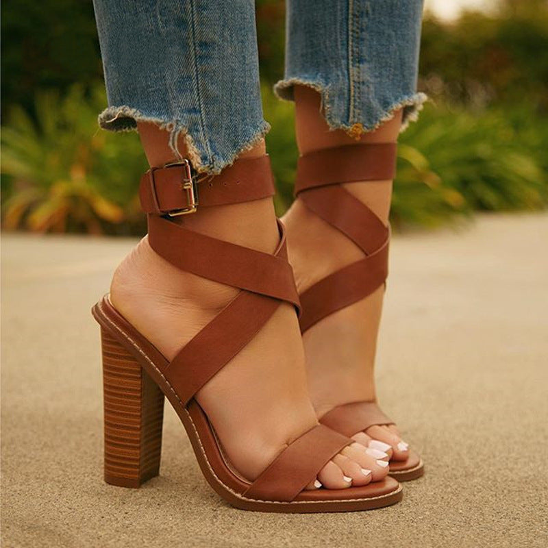 Women's Plus Size Block Heel Sandals | Comfortable Large Sizes