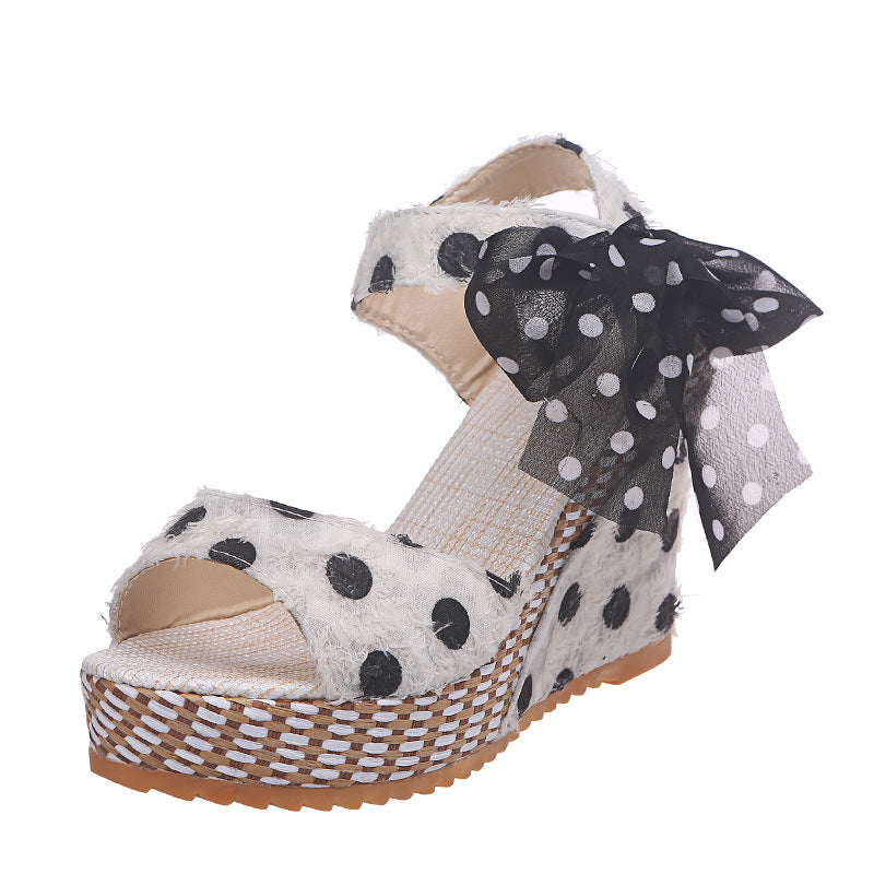 Women's Wedge Sandals Floral Bow | Boho Platform Sandals