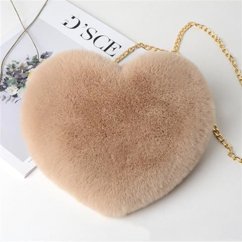 Plush Women's Bag with Chain – perfect for Valentine's Day