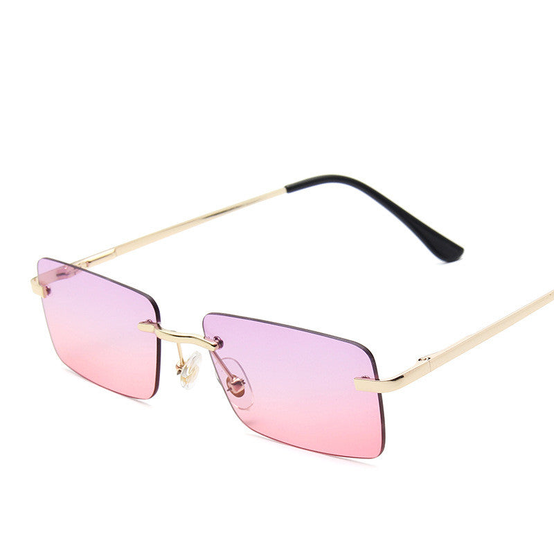 Damen Randlose Sonnenbrille Eckig – Elegante Fashion Brille