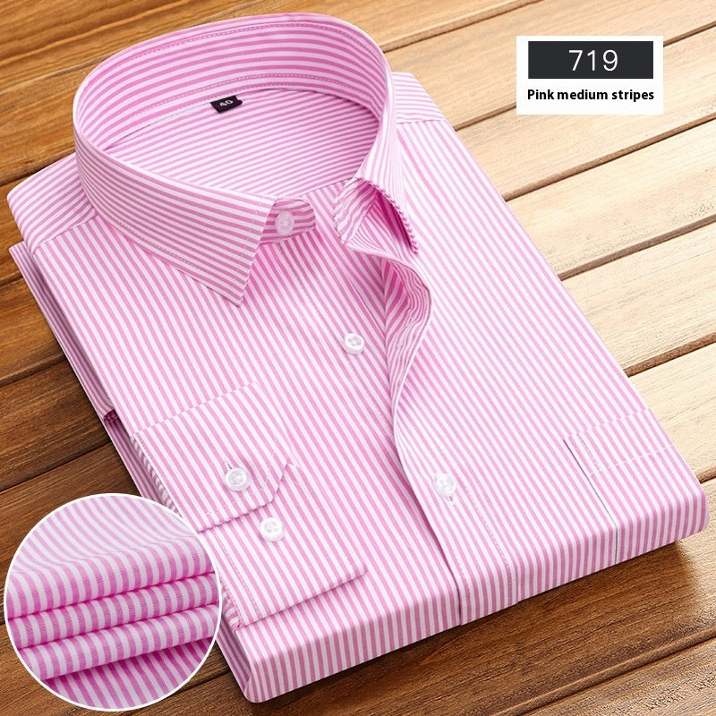 Men's Striped Business Shirt | Long Sleeve Spring Autumn Elegant