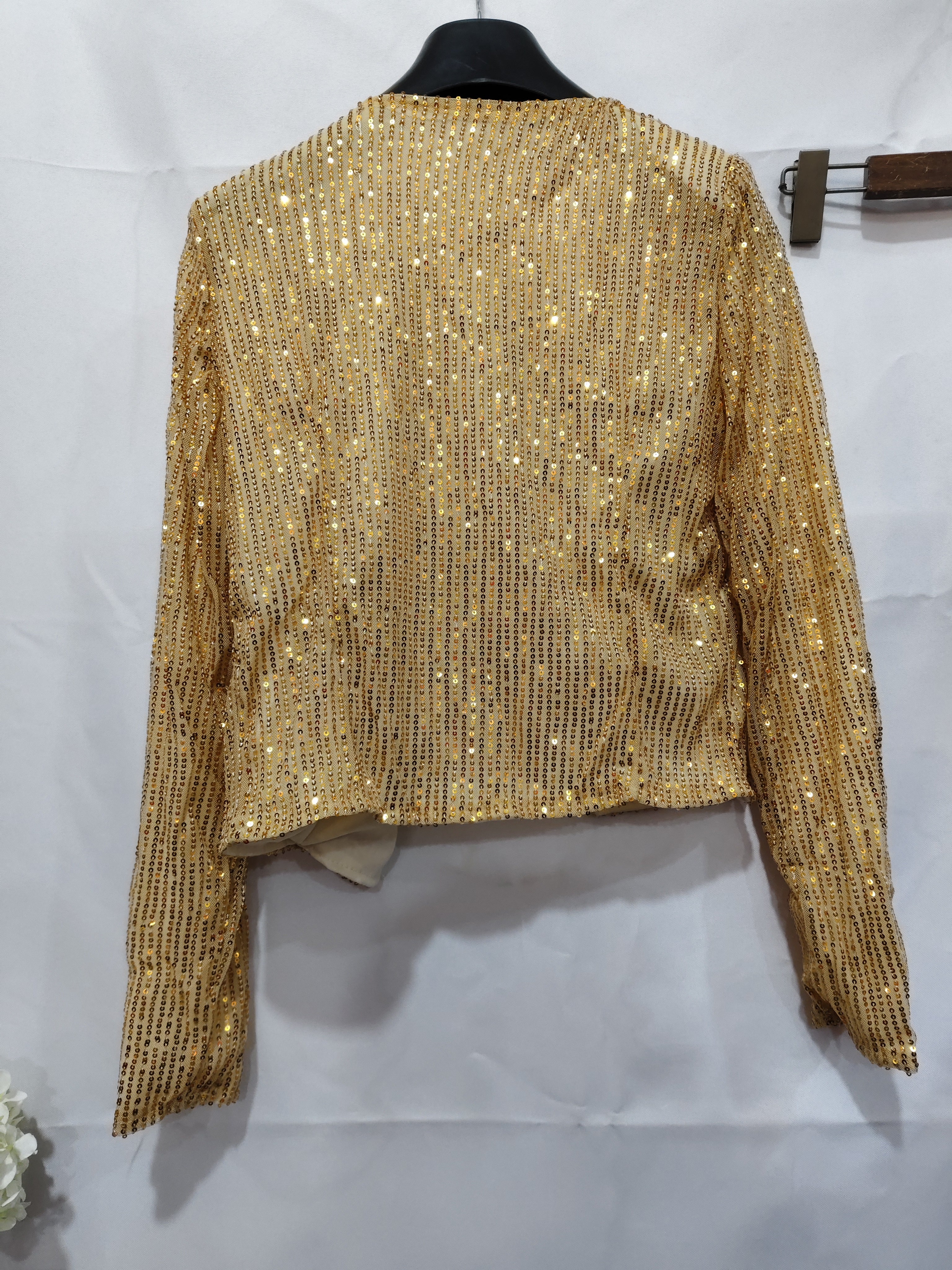 Damen Pailletten Blazer – Slim Fit, Elegant & Festlich Langarm
