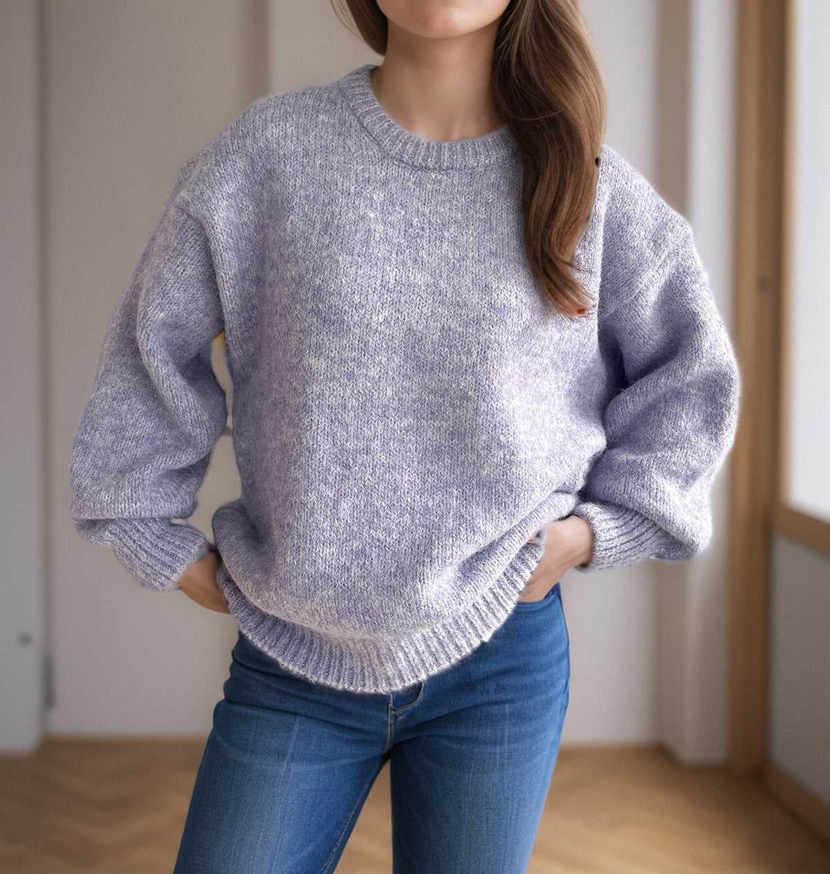 Locker sitzender Damen Strickpullover – Rundhals Pullover für Herbst & Winter