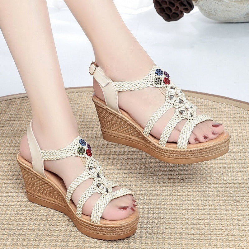 Damen Plateau Sandalen High Heel | Komfort Sommer Schuhe