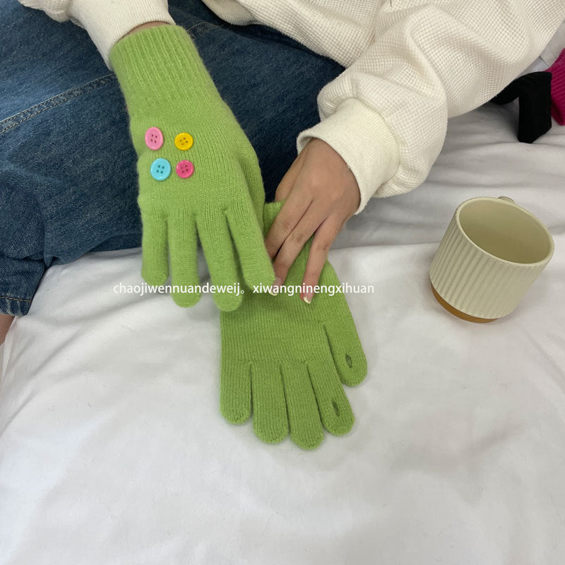 Damen Fingerlose Handschuhe mit Emoji Design – Korean Style