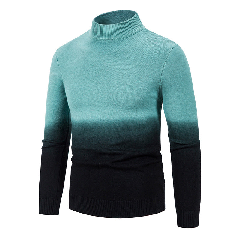 Men's Thermal Mid Neck Pullover – Gradient Knit Sweater