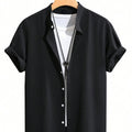 Men's Stand-Up Collar Shirt | Summer Short Sleeve Plain Breathable